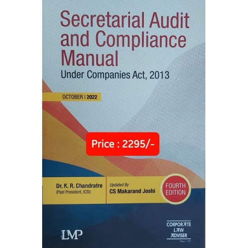 LMP's Secretarial Audit and Compliance Manual under Companies Act, 2013 by Dr. K. R. Chandratre, CS. Makarand Joshi | Corporate Law Adviser